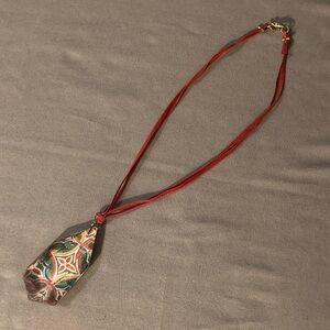 Lenore Solmo signed Vintage large glass prism pendant necklace